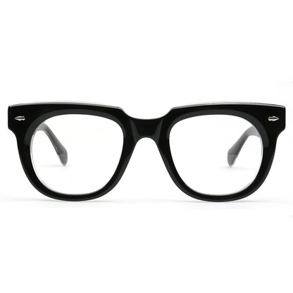Marlow MA67 black and clear acetate eyeglass frames front view