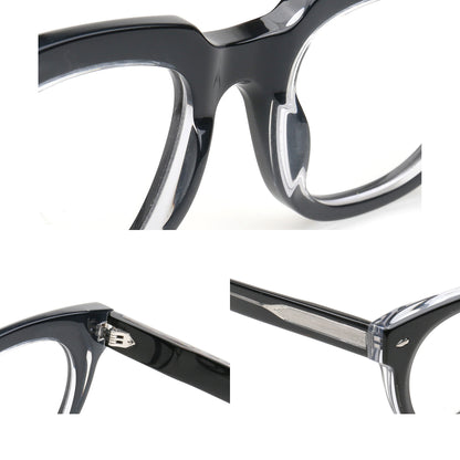 Marlow MA67 acetate eyeglass frame bridge hinge and temple details
