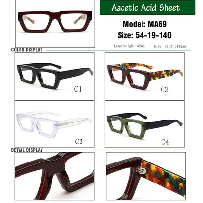 vintage funky square eyeglasses frames for men women