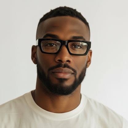 Finley | Oversize Trendy Mens Square Eyeglass Frames | Hipster Rectangle Womens Funky Eyewear