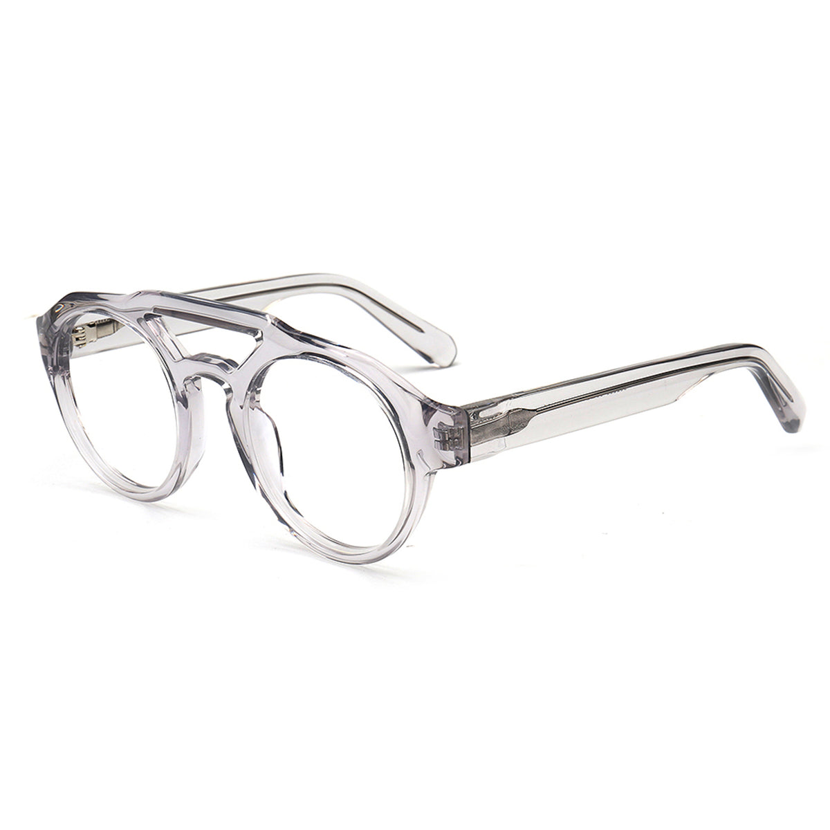 MA92 C3 clear gray acetate eyeglasses angle