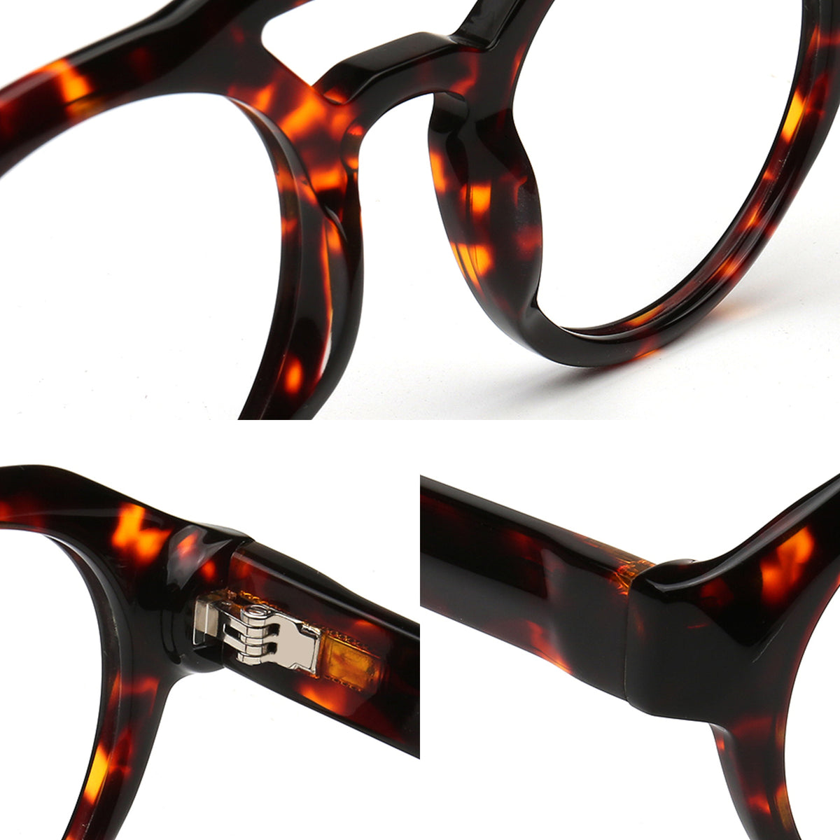 MA92 acetate eyeglasses bridge hinge and temple details