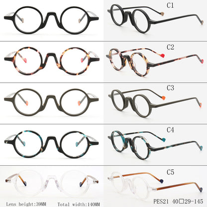 Glimmer | Round Vintage Tortoise Shell Eyeglasses | Retro Full Rim Acetate Design