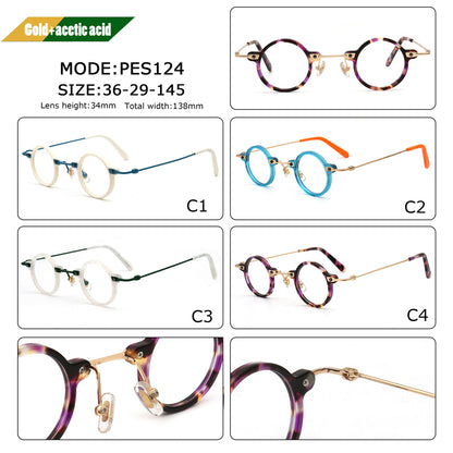 Jet | Retro Small Round Men Eyeglasses | Trendy Hipster Women Vintage Optical Glasses Frames