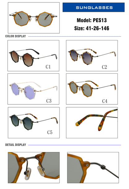 Punk round geometric sunglasses polarized uv400