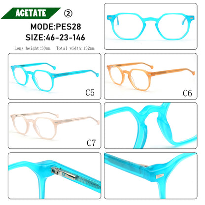 acetate geometric colorful eyewear frames