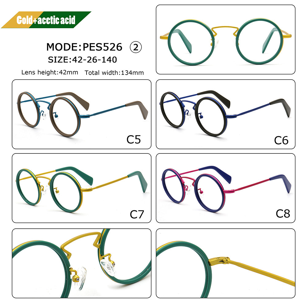 retro chic round glasses frames with different colors