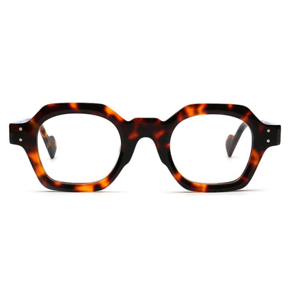 tortoise shell geometric eyeglasses front view