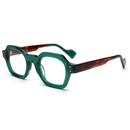 green and tortoise shell two tone eyeglass frames