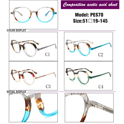 Stylish round eyeglasses frames geometric 