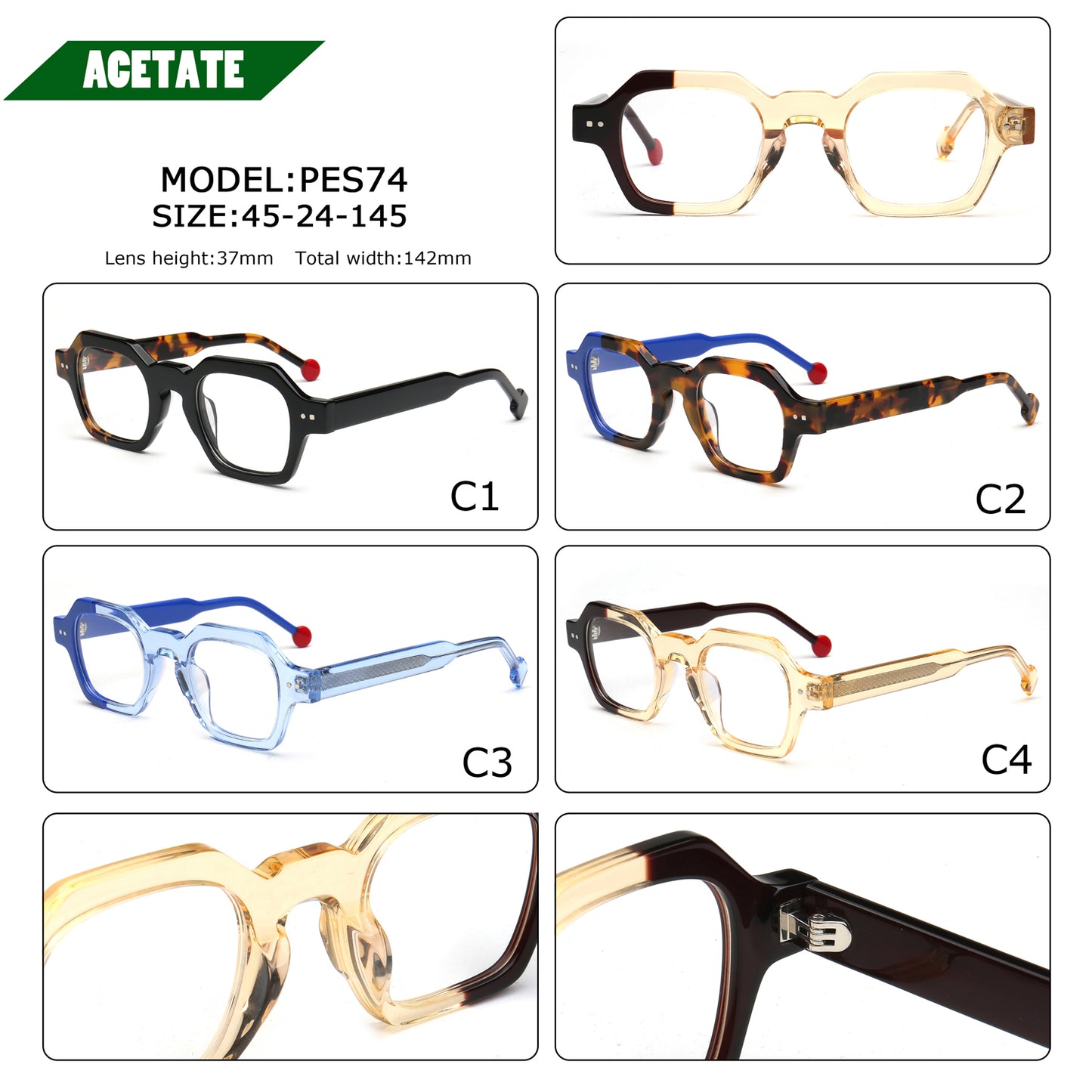 Bik | Unique Two Tone Square Optical Eyewear Frames