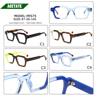 Koa | Vintage Two-Tone Square Eyeglass Frames