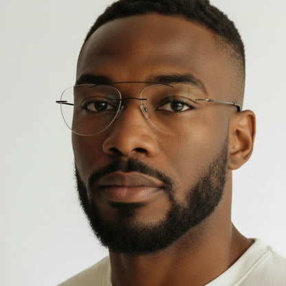 Jacob | Monturas de gafas de aviador sin montura para hombre