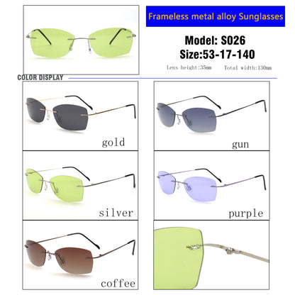 Mack | Vintage Irregular Polarized Rimless Sunglasses UV400