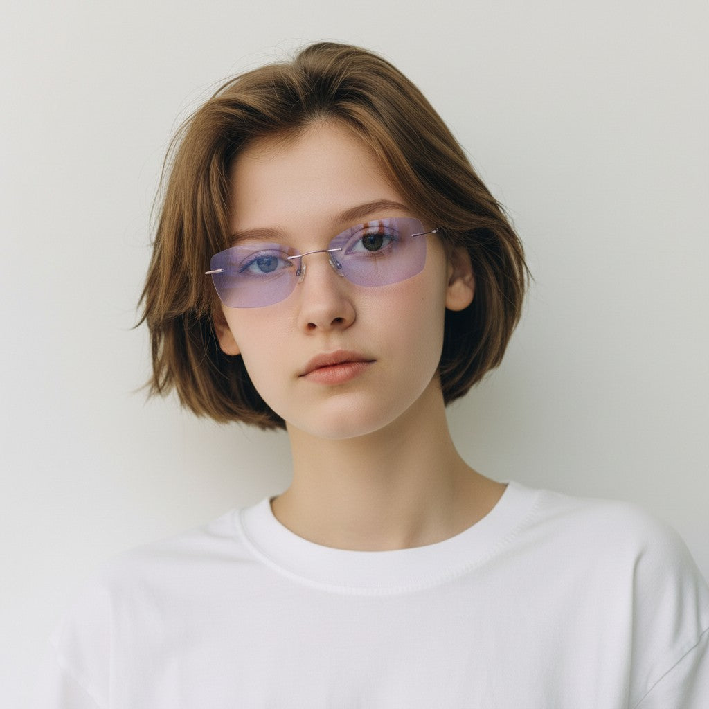 Mack | Vintage Irregular Polarized Rimless Sunglasses UV400