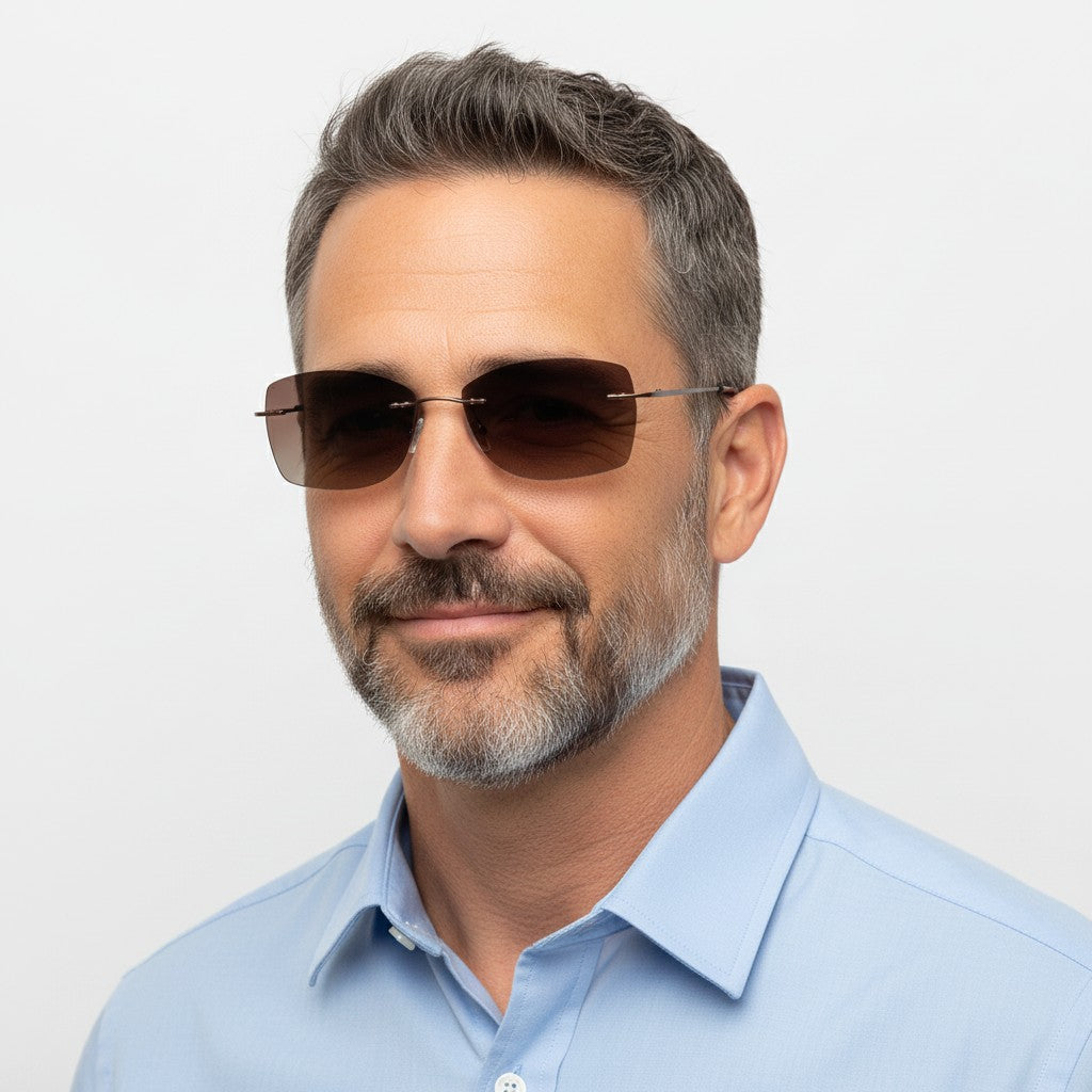 Mack | Vintage Irregular Polarized Rimless Sunglasses UV400