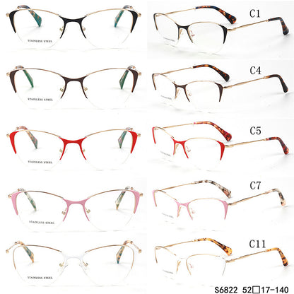 Women half rim cat eye eyeglass frames Modern