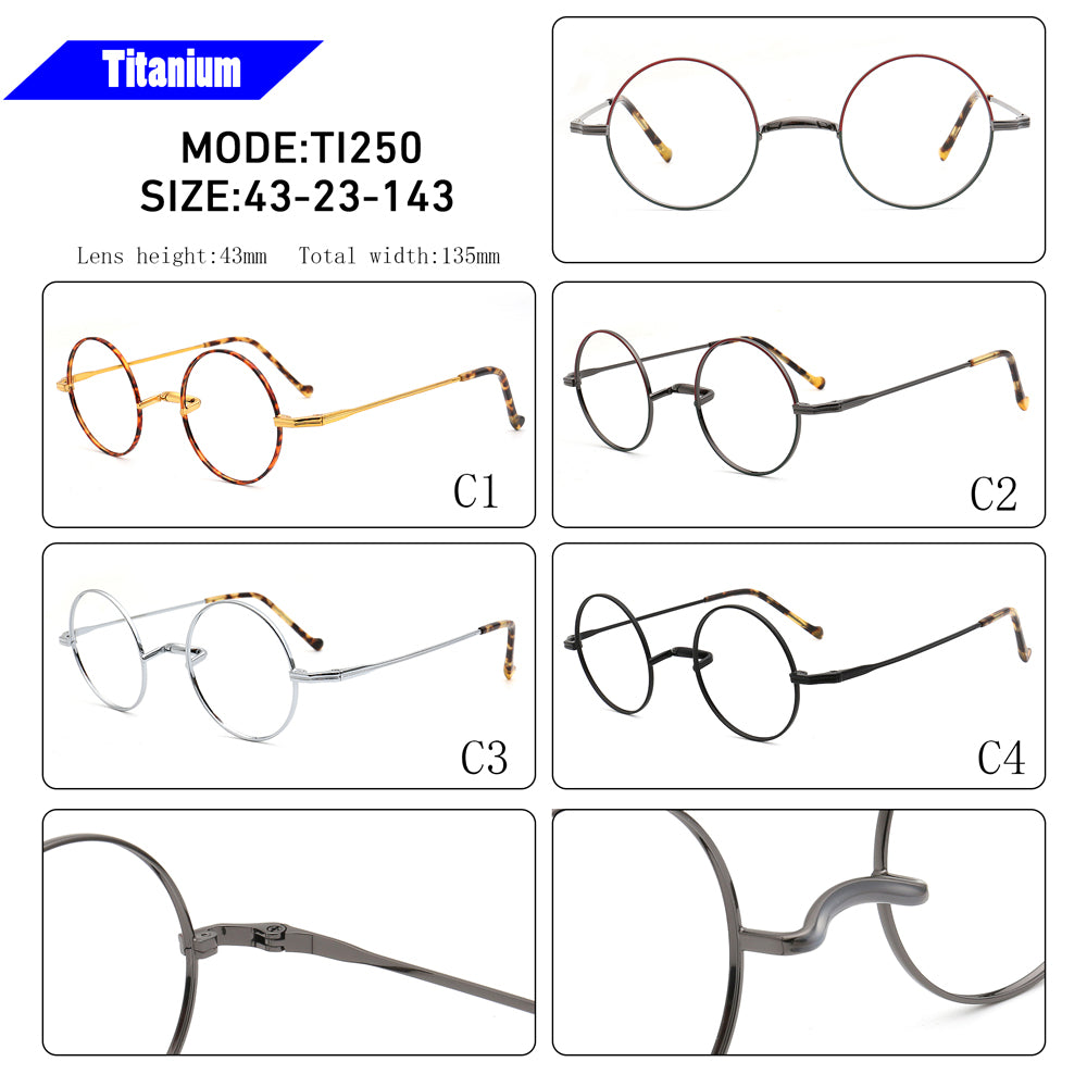 retro nerd round titanium glasses frames