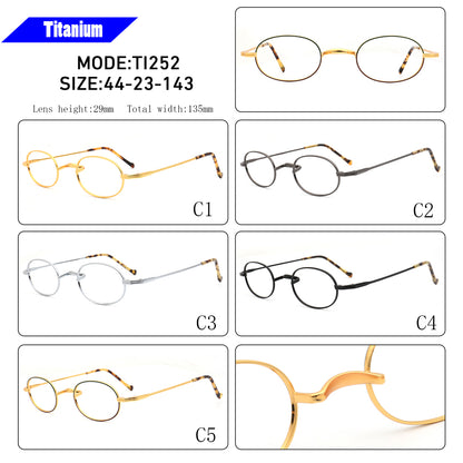 retro titanium glasses frames oval round