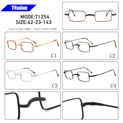 retro rectangle titanium eyeglasses frames vintage