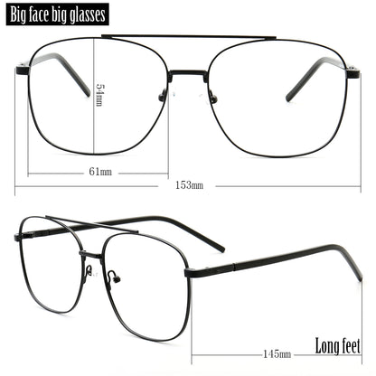 Travis | Montures de lunettes carrées en métal à double pont pour homme des années 80