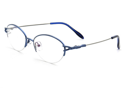 Allegra | Women Flexible Memory Metal Oval Half Rim Eyeglasses Frames