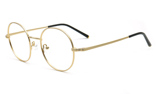 metal eyewear frames round gold