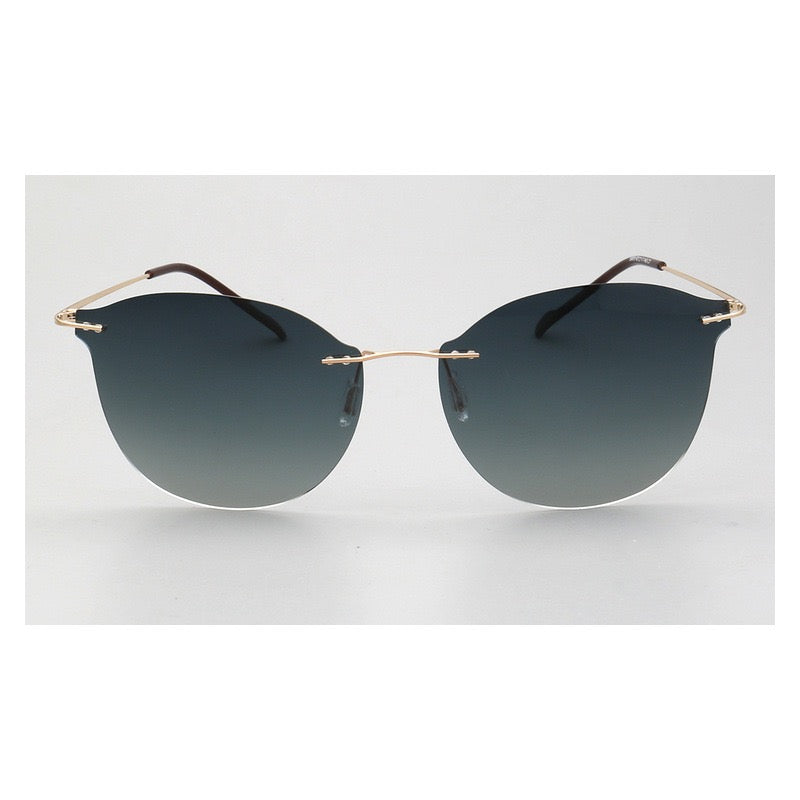Violet｜Womens Cat Eye Rimless Polarized Sunglasses UV400