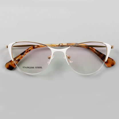 Womens Retro Cat eye half rim glasses frames