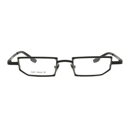 geometric titanium glasses frames black