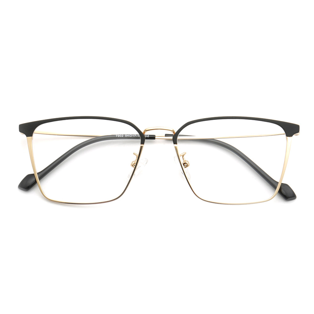 West | Modern Metal Full Rim Unisex Glasses | Thin Metal Frame w/ Business Design
