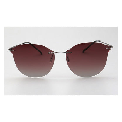 Violet｜Womens Cat Eye Rimless Polarized Sunglasses UV400