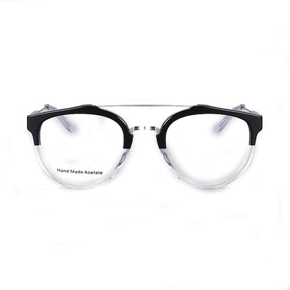 Black Clear Round Eyeglass Frames