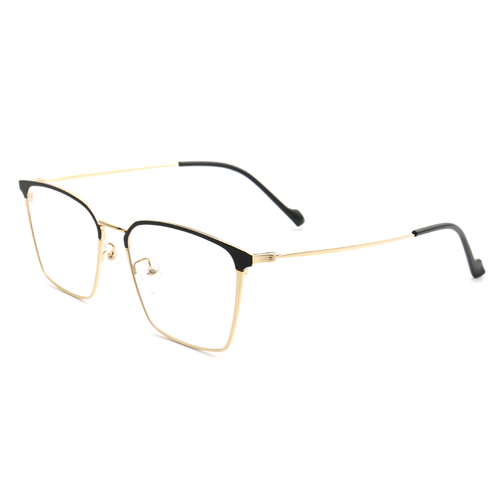 West | Modern Metal Full Rim Unisex Glasses | Thin Metal Frame w/ Business Design
