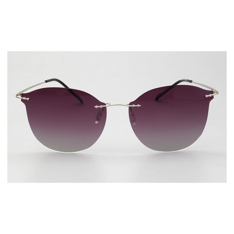 Violet｜Womens Cat Eye Rimless Polarized Sunglasses UV400