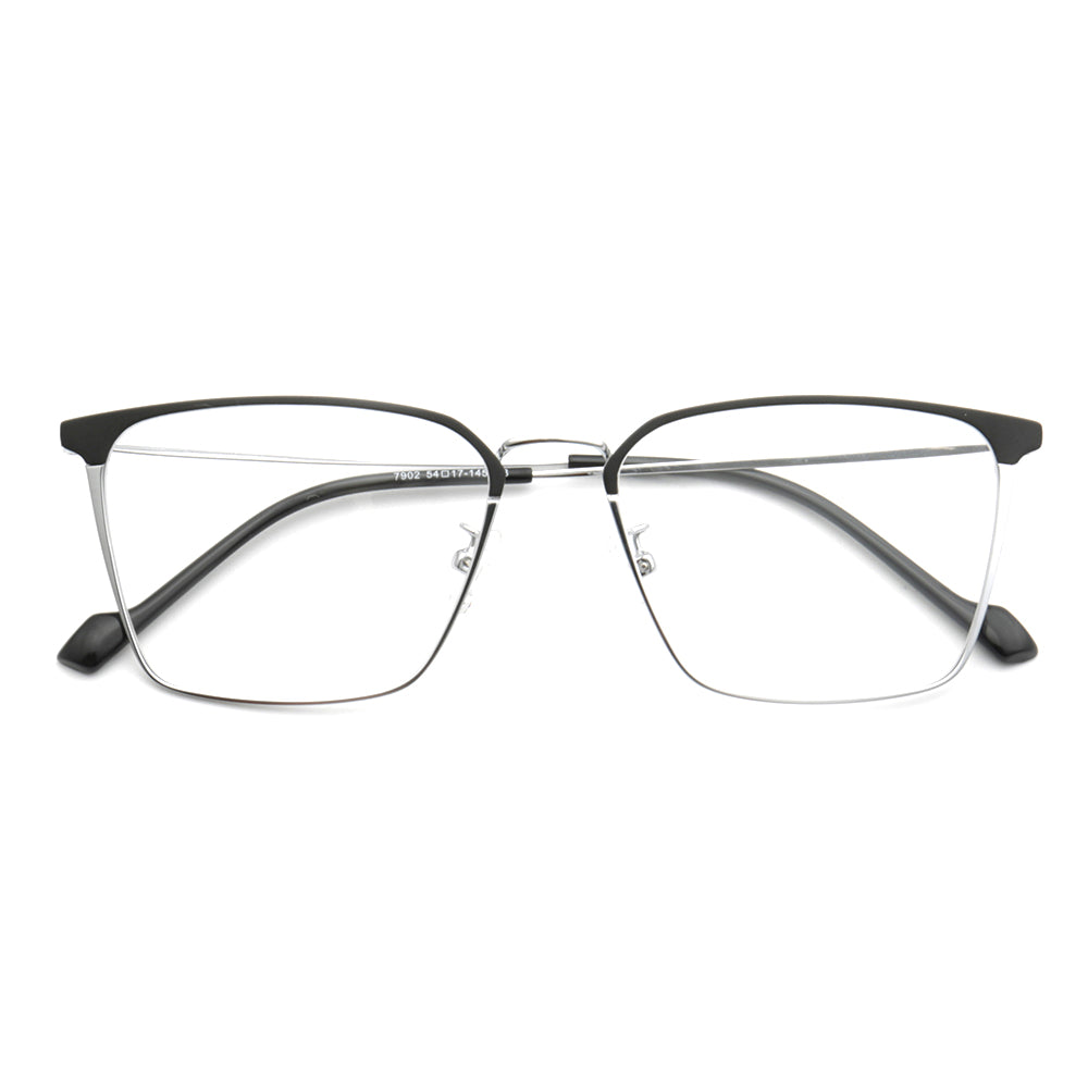 West | Modern Metal Full Rim Unisex Glasses | Thin Metal Frame w/ Business Design