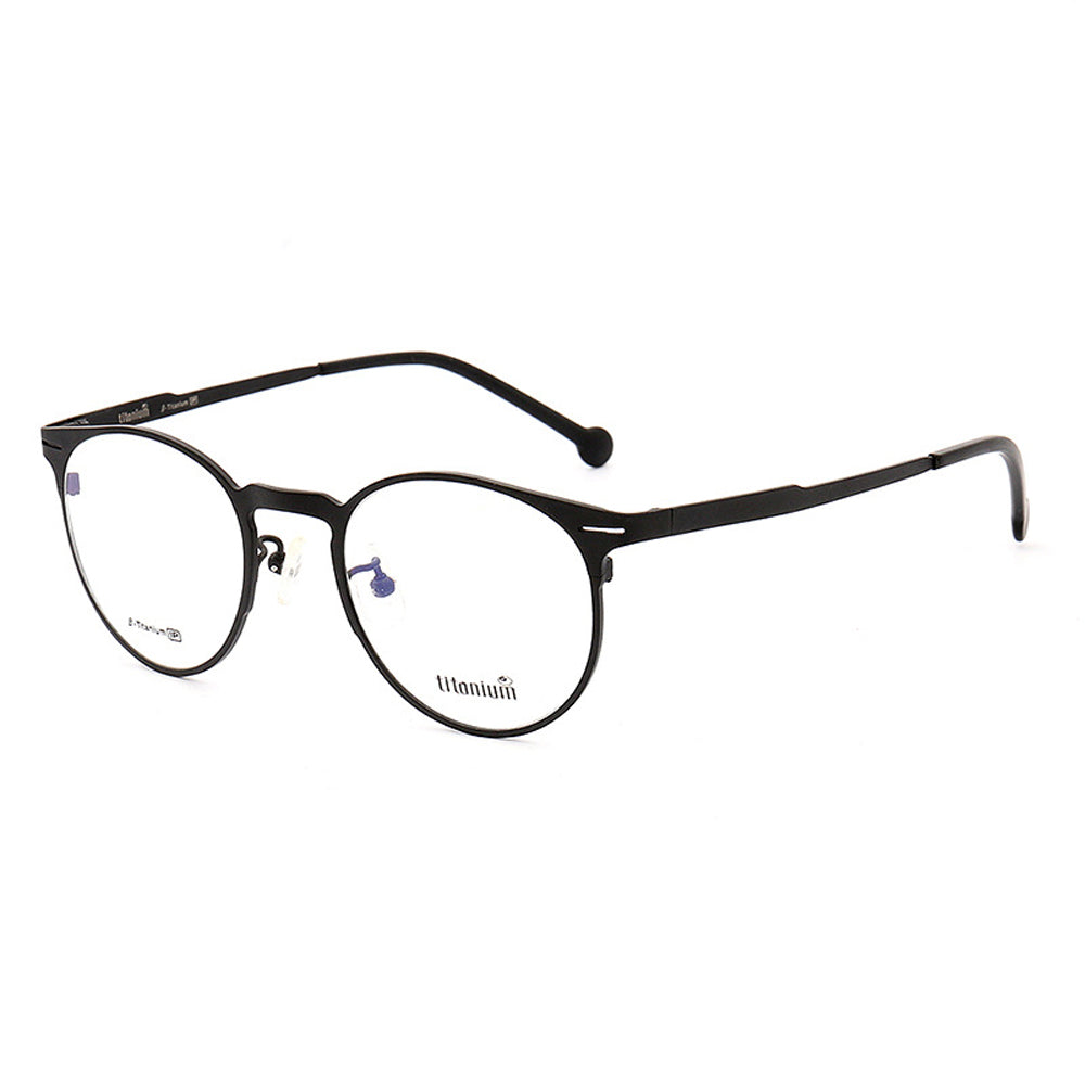 Black Round titanium glass frames