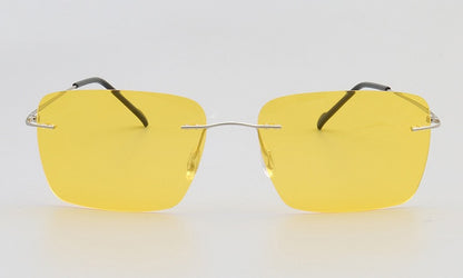 Theodore｜Rectangle Rimless Sunglasses Polarized UV400