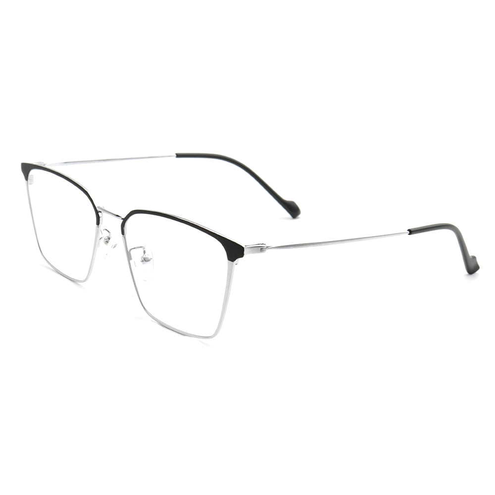 West | Modern Metal Full Rim Unisex Glasses | Thin Metal Frame w/ Business Design