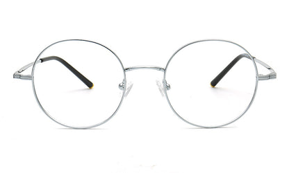 metal glasses frames round silver