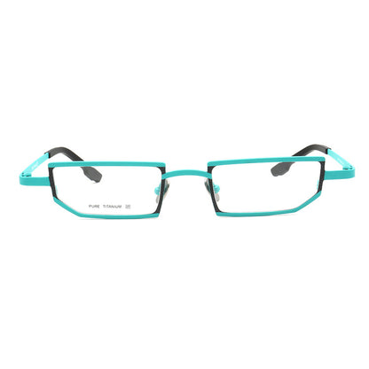 geometric titanium eyeglasses frames green