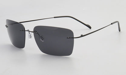 Theodore｜Rectangle Rimless Sunglasses Polarized UV400