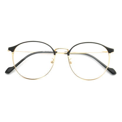 Libby | Modern Round Full Rim Glasses For Women | Thin Pink Purple Metal Frame