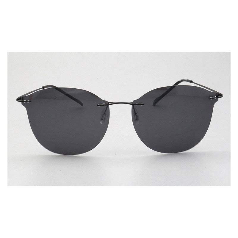 Violet｜Womens Cat Eye Rimless Polarized Sunglasses UV400