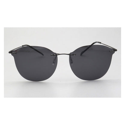 Violet｜Womens Cat Eye Rimless Polarized Sunglasses UV400