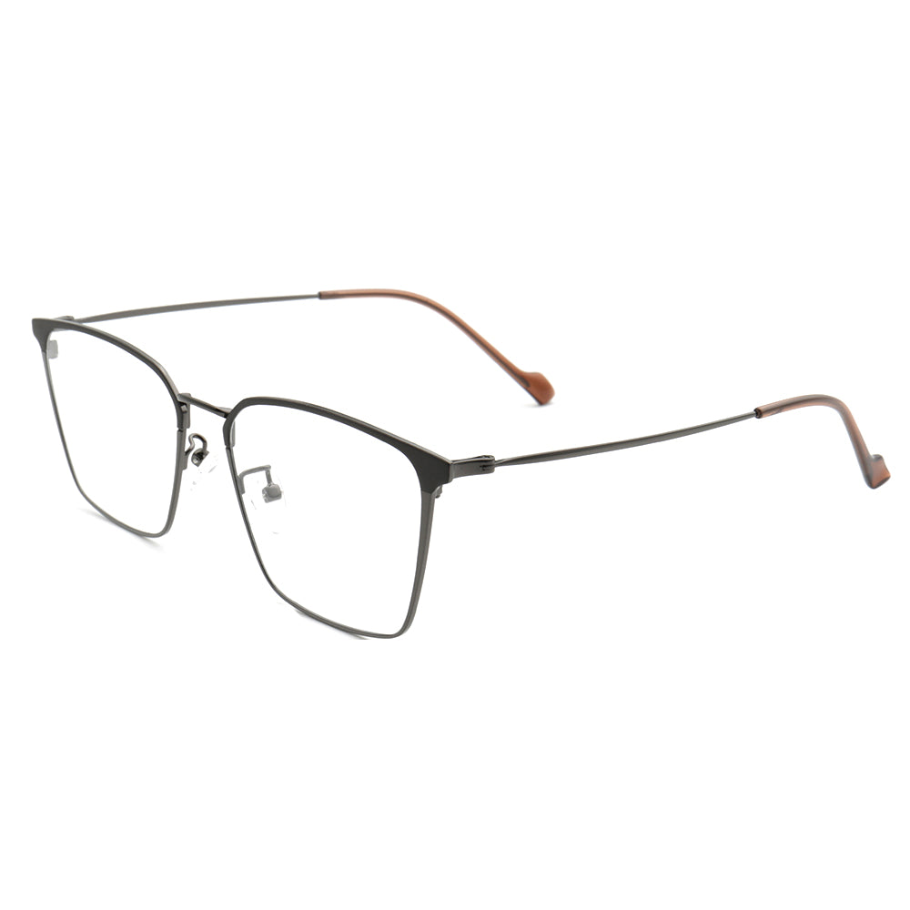 West | Modern Metal Full Rim Unisex Glasses | Thin Metal Frame w/ Business Design