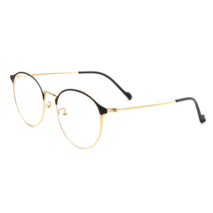 Libby | Modern Round Full Rim Glasses For Women | Thin Pink Purple Metal Frame