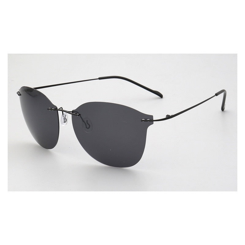 Violet｜Womens Cat Eye Rimless Polarized Sunglasses UV400