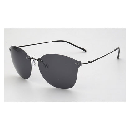Violet｜Womens Cat Eye Rimless Polarized Sunglasses UV400