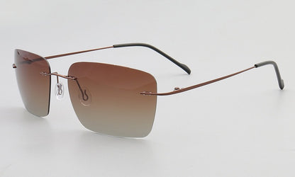Theodore｜Rectangle Rimless Sunglasses Polarized UV400